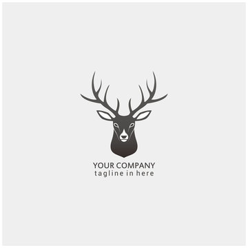 Stock Vector Creative Wild Animal Character Horn Icon Logo Design