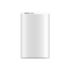 Power bank Mockup isolated on white background. Realistic. Vector illustration