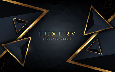 modern luxury background vector overlap layer on dark and shadow black space with abstract style for design. graphic illustration Texture with line golden Sparkles glitters dots element decoration. - obrazy, fototapety, plakaty