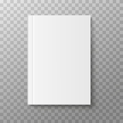 Book, magazine or brochure cover mockup isolated on white background. Vector illustration