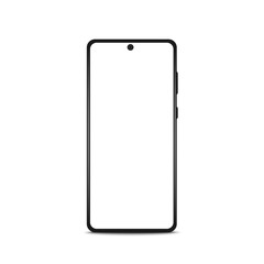 Smartphone frame, black mockup with blank screen. Mockup front view Realistic Vector illustration