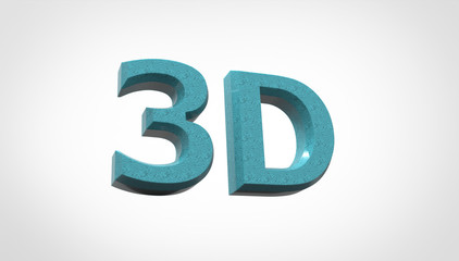 3D font in white background