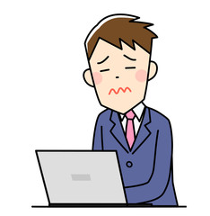 パソコンを使うビジネスマン　トラブル