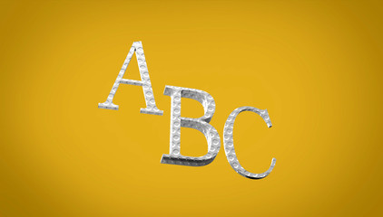 3D font in yellow background
