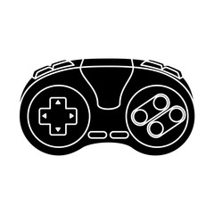 silhouette of control game of nineties style isolated icon vector illustration design