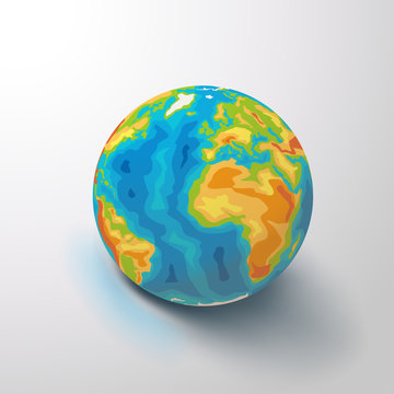 planet earth simple design on white