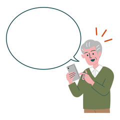 シニア　男性　スマートフォン　携帯電話