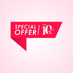 Discount Special Offer up to 10% off Label Vector Template Design Illustration