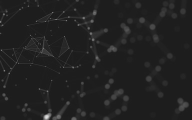 Abstract background. Molecules technology with polygonal shapes, connecting dots and lines....