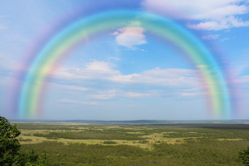 虹と釧路湿原　釧路湿原国立公園