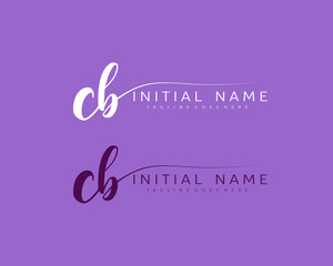 C B CB Initial handwriting logo vector. Hand lettering for designs.