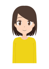 女性　アニメ調　黄色　ノーマル