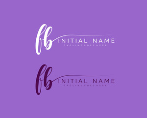 F B FB Initial handwriting logo vector. Hand lettering for designs.