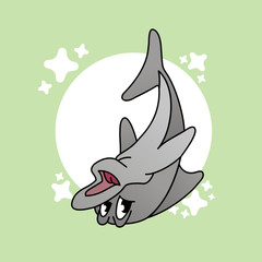 Cartoon Illustration of Dolphin Greet, Cute Character, Flat Design