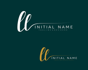 L LL Initial handwriting logo vector. Hand lettering for designs.