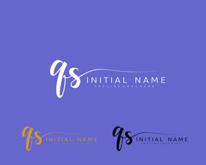 Q S QS Initial handwriting logo vector. Hand lettering for designs.