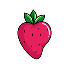 delicious strawberry pop art style icon vector illustration design