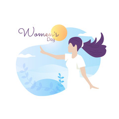 Flat design for greeting of Women's day