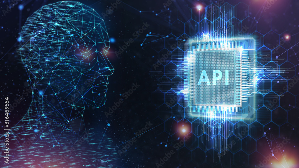 Wall mural api - application programming interface. software development tool. business, modern technology, int
