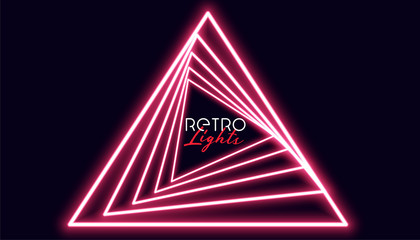 retro triangle neon lights geometric background design