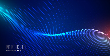 glowing digital particles blue technology background design