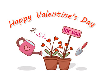 Plant with hearts, Flower of Love.  valentine concept