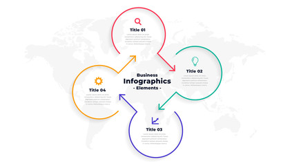 four steps directional line infographic template design