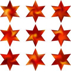 Fototapeta premium Kit of hexagram blurred backgrounds.