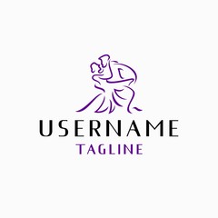 salsa dancer logo design inspiration . couple dance logo design template . simple salsa dance logo