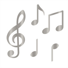 Shiny music plate music note icon. Vector Illustration on white background