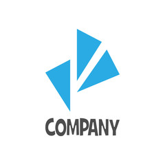illustration vector graphic of three triangles in blue for a company logo or symbol