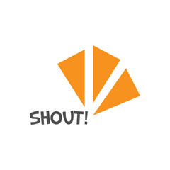 illustration vector graphic of three triangular shapes as a symbol of shouting for a company logo or symbol