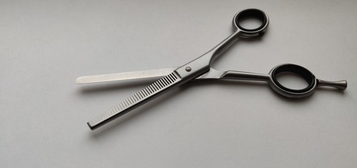 barber thinning scissors on a white background