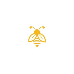 leaf logo bee modern design