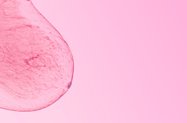 mammogram image for breast cancer screening  on pink background and backdrop. women check up...