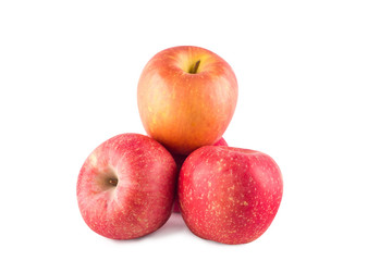red apple on white background fruit agriculture food isolated