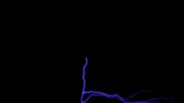 Blue Lightning flash Thunderbolt black background.