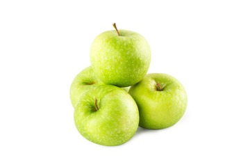 fresh green apple on white background fruit agriculture food isolated