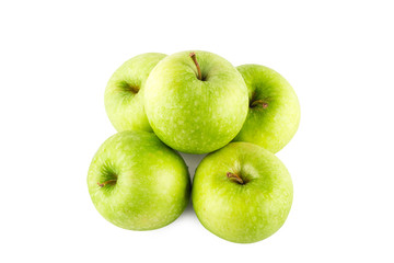 green apple fruit top view on white background fruit agriculture food isolated