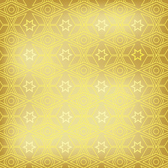Ramadan Kareem gold greeting card, banner, seamless pattern