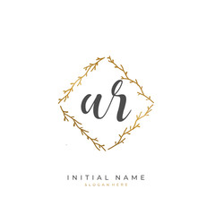 Handwritten initial letter A R AR for identity and logo. Vector logo template with handwriting and signature style.