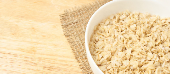 Oatmeal breakfast bowl. Organic healthy food pure