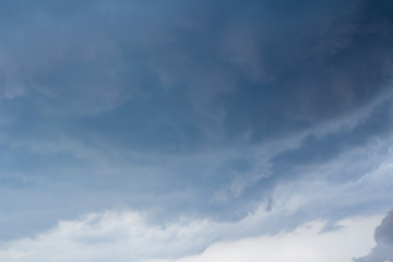 Bright and dark cloud on beautiful blue sky,Fluffy clouds formations