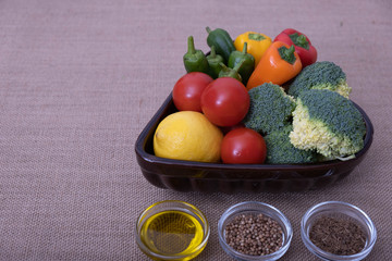 vegetables in a cup and spices
