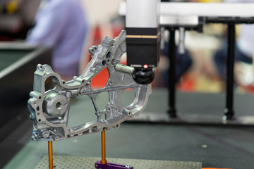 inspection aluminum automotive parts by CMM, Dimension inspection for high precision manufacturing...