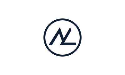 minimalist abstract line art Letter NL logo. This logo icon incorporate with two abstract triangle shape in the creative way.