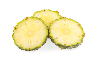 Fresh pineapple fruit slice an isolated on white background with clipping path