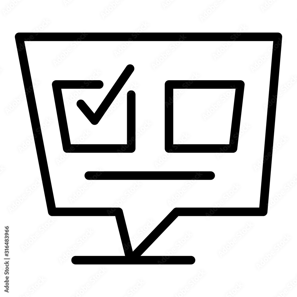Poster quiz question icon. outline quiz question vector icon for web design isolated on white background