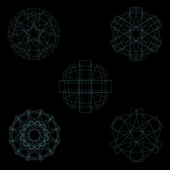 Original and unique geometric shape sign, pentagram rune