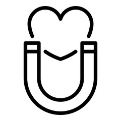 Love magnet icon. Outline love magnet vector icon for web design isolated on white background